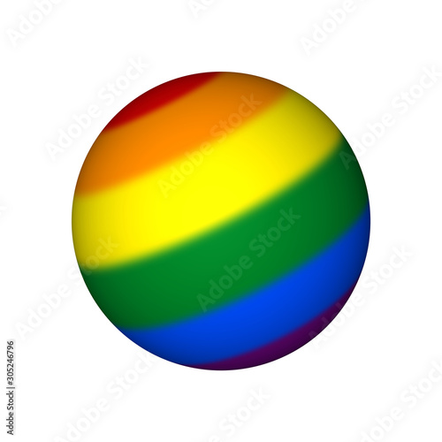 LGBTQ globe sphere as graphic, isolated
