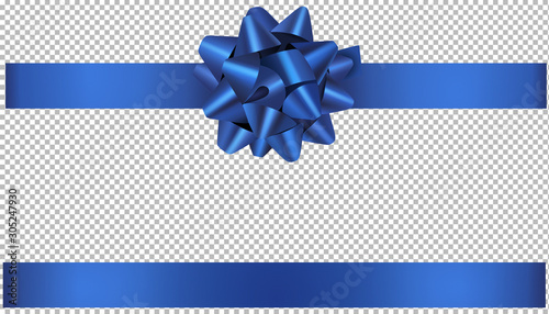 blue bow and ribbon illustration for christmas and birthday decorations