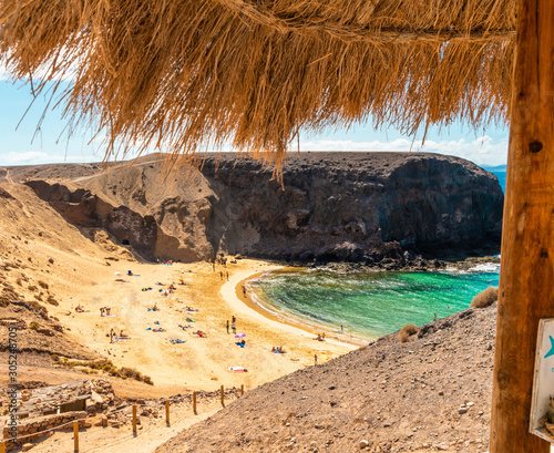 View  on Papagayo beach, Lanzarote, Canary Islands, Spain