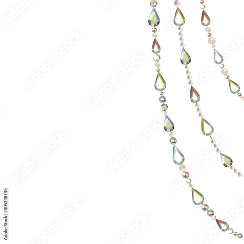 Pearls. Vector illustration. Beads. Jewelry. Background. Crystals. Gems.