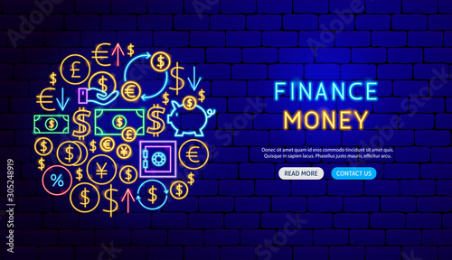 Finance Neon Banner Design