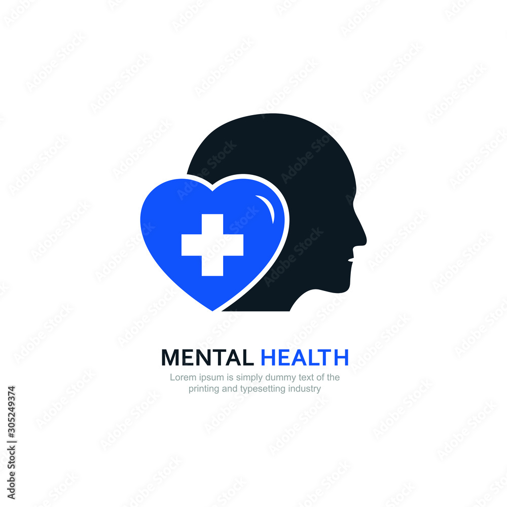 Mental health icon design isolated on white background. Vector illustration Mental health icon design isolated on white background. Vector illustration