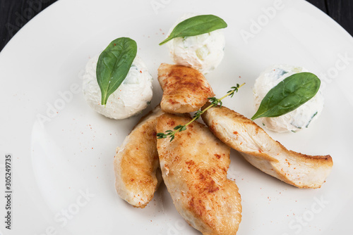 Grilled chicken breast with...