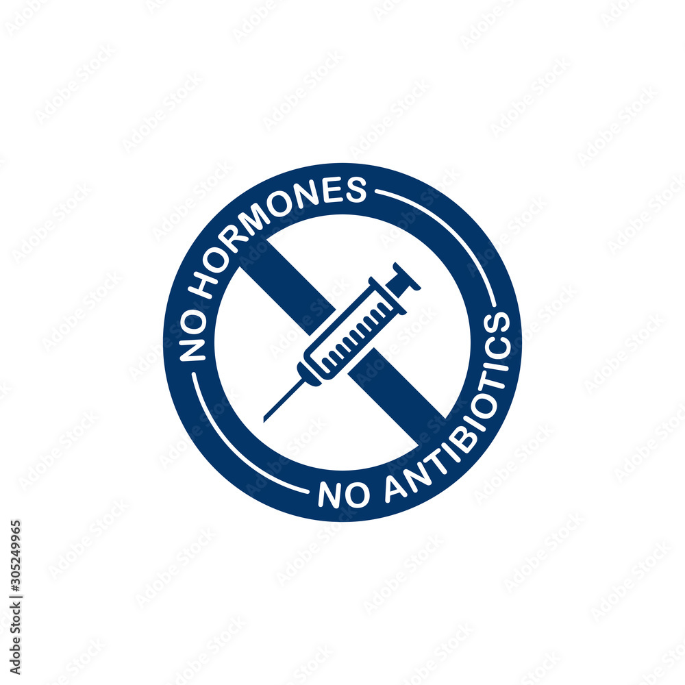 No antibiotics food label stamp design isolated on white background. Vector illustration No antibiotics food label stamp design isolated on white background. Vector illustration