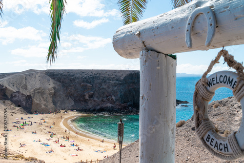 View  on Papagayo beach, Lanzarote, Canary Islands, Spain