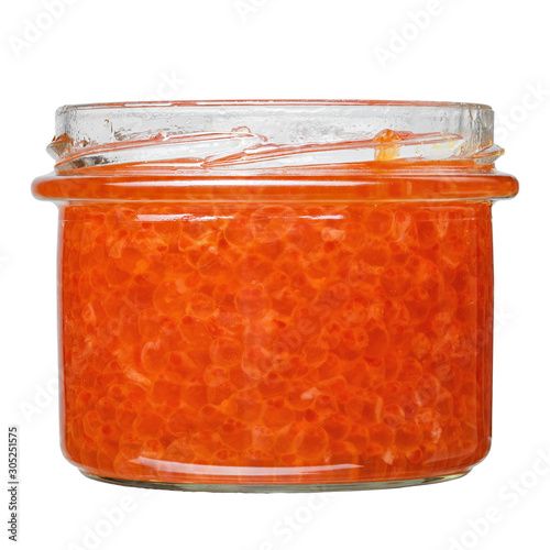 red caviar in a jar