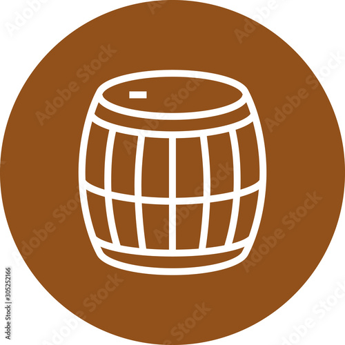 Wine Cellar Oak Barrel Outline Icon