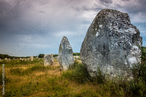 Large menhir stone from the Carnac alignment