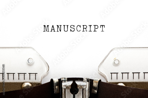 Word Manuscript Typed On Vintage Typewriter