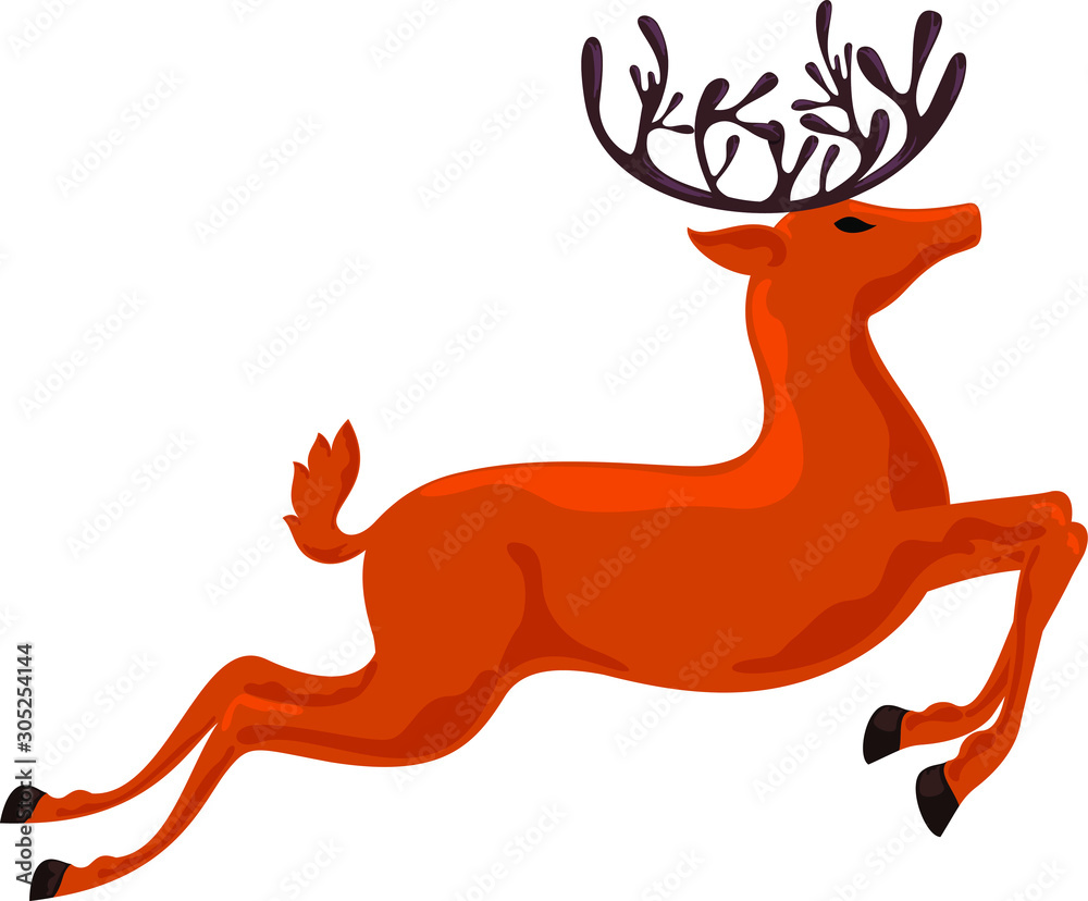 Fototapeta premium Cartoon style Reindeer vector illustration.