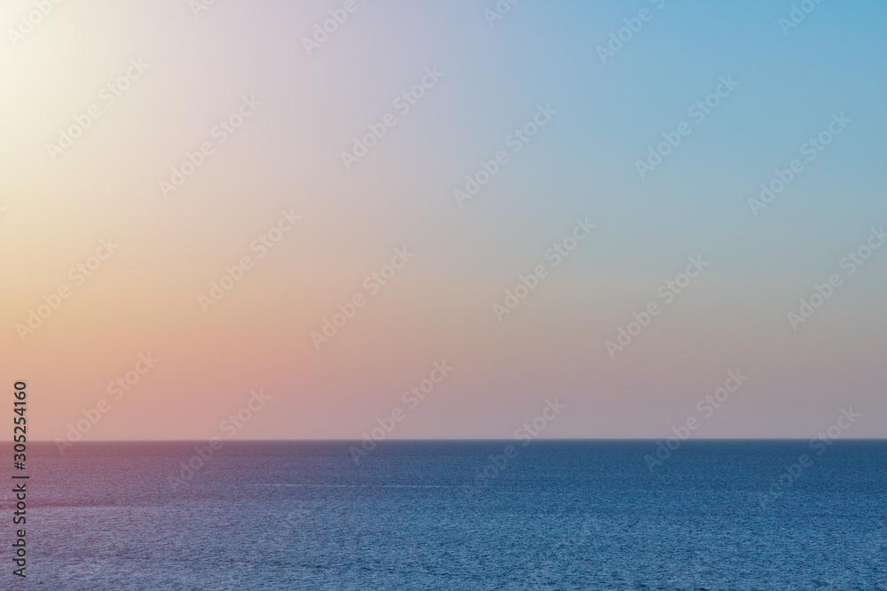beautiful seascape with sunset sky without clouds