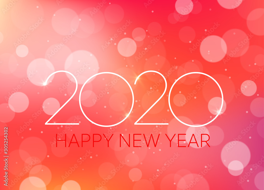 Happy new 2020 year vector greeting card