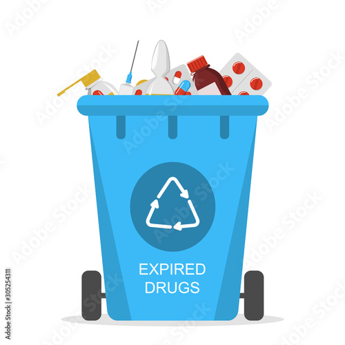 Recycle bin for the expired drugs vector isolated