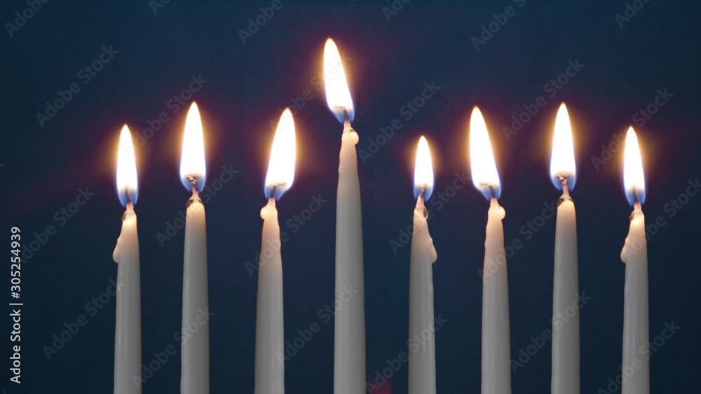 Video Of Seven Lit Hanukkah Candles ON GRUNGE BACKGROUND And Shamash Video Of Seven Lit Hanukkah Candles ON GRUNGE BACKGROUND And Shamash