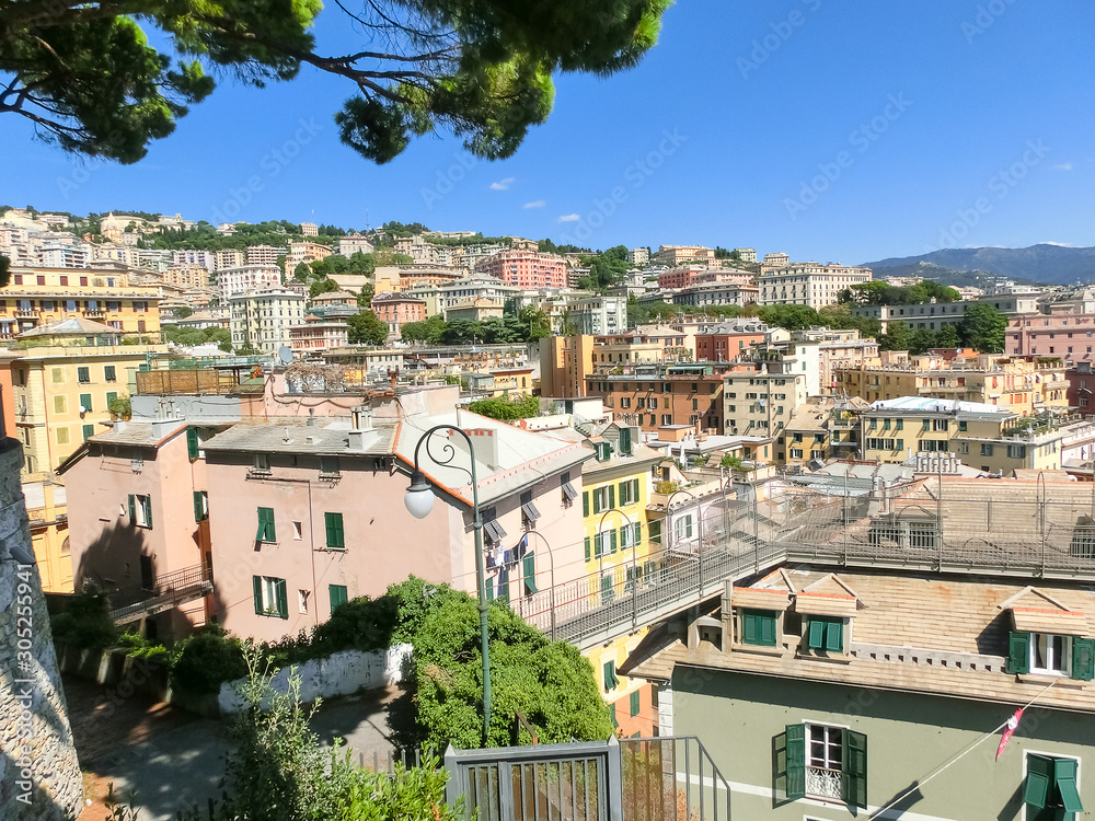 Obraz premium The center of Genova , Ligurian Sea , Liguria , Italy