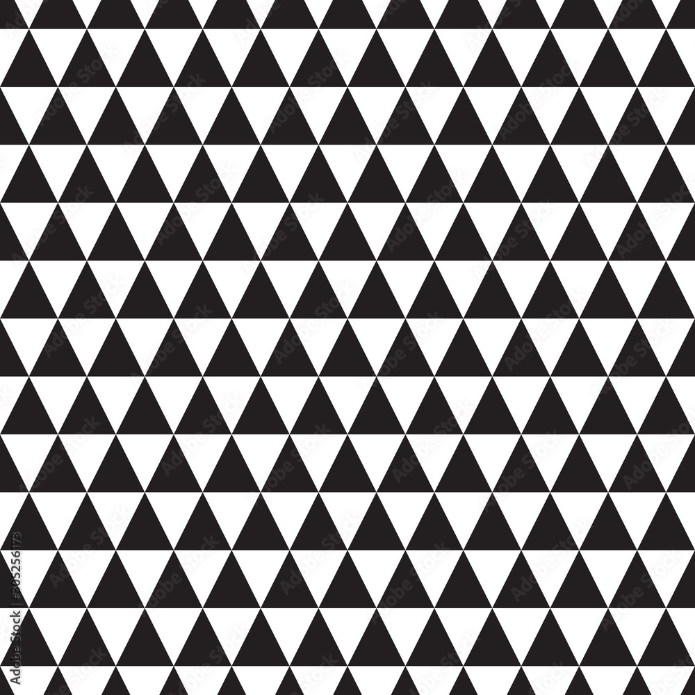 black and white seamless pattern with triangle - obrazy, fototapety, plakaty 