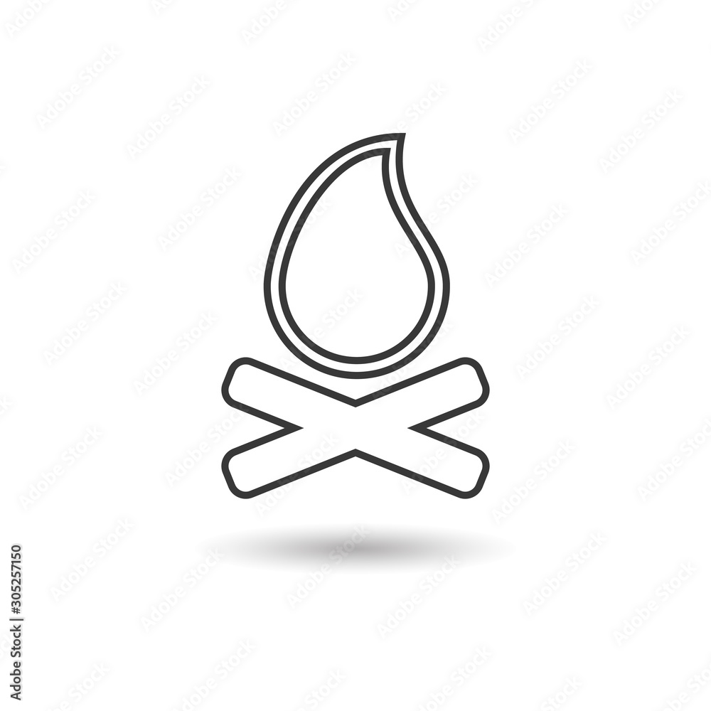 camp fire icon. Stock Vector illustration isolated on white background. camp fire icon. Stock Vector illustration isolated on white background.
