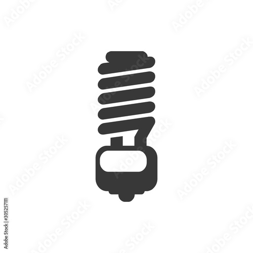 Vector energy saving fluorescent light bulb icon. Stock Vector illustration isolated on white background.