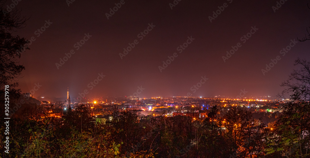 Naklejka premium Landshut as a Bavarian City at Night