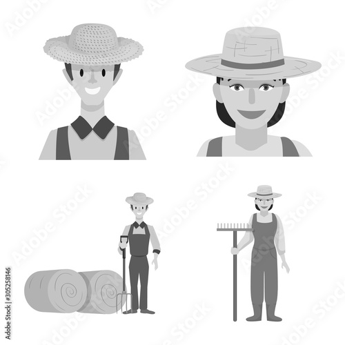 Vector design of farm and arable symbol. Collection of farm and agriculture stock symbol for web.