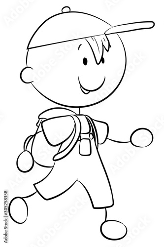 Junge mit Rucksack - Vektor-Illustration