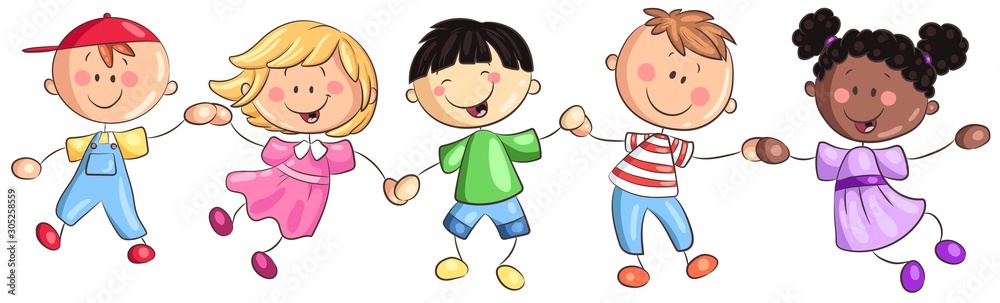 Kinder halten sich an den Händen - Vektor-Illustration Kinder halten sich an den Händen - Vektor-Illustration
