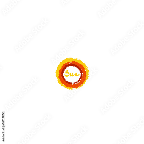 Abstract symbol with sign sun