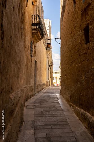 views of the streets in the ancient town mdina  malta island