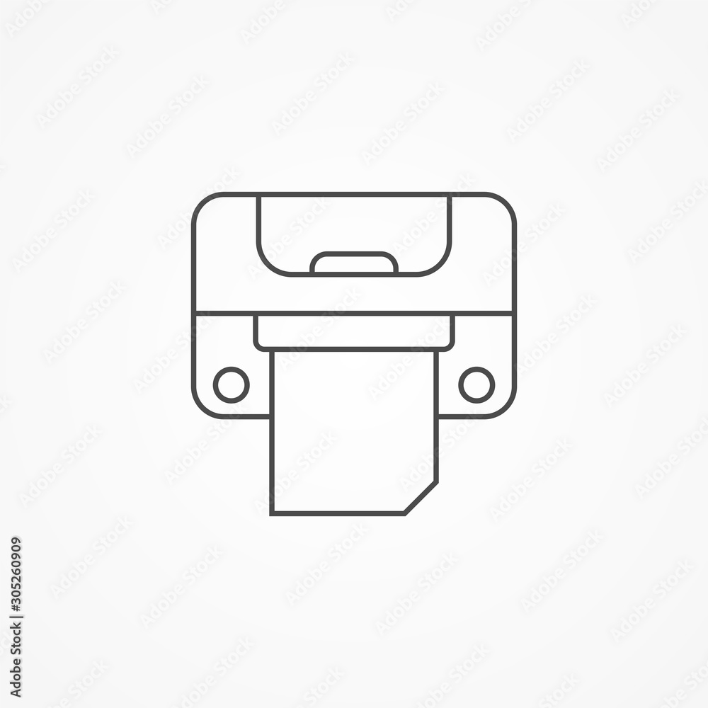 Fototapeta premium Printer vector icon sign symbol