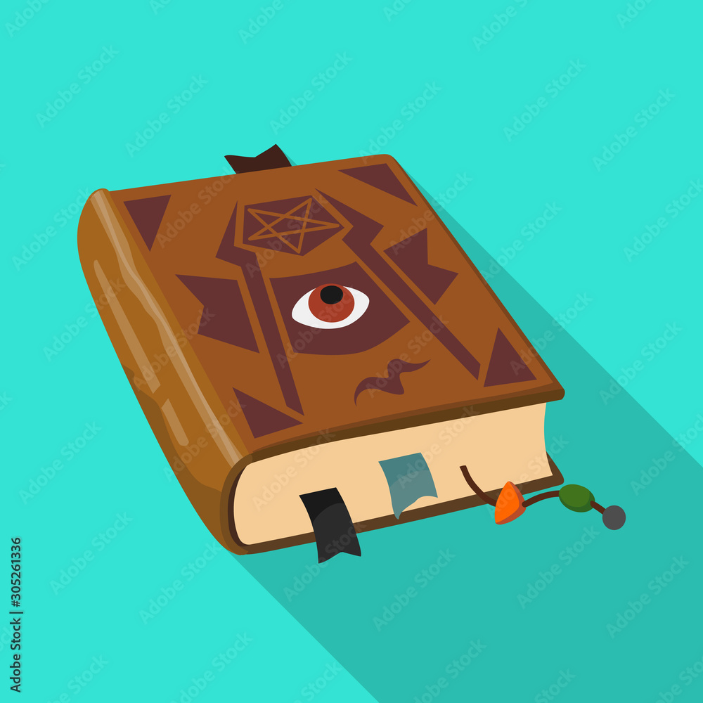 Vector illustration of book and manuscript logo. Web element of book ...