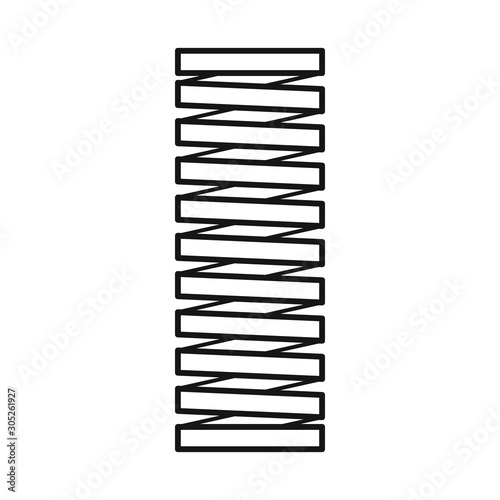 Vector illustration of coil and detail icon. Graphic of coil and metal vector icon for stock.