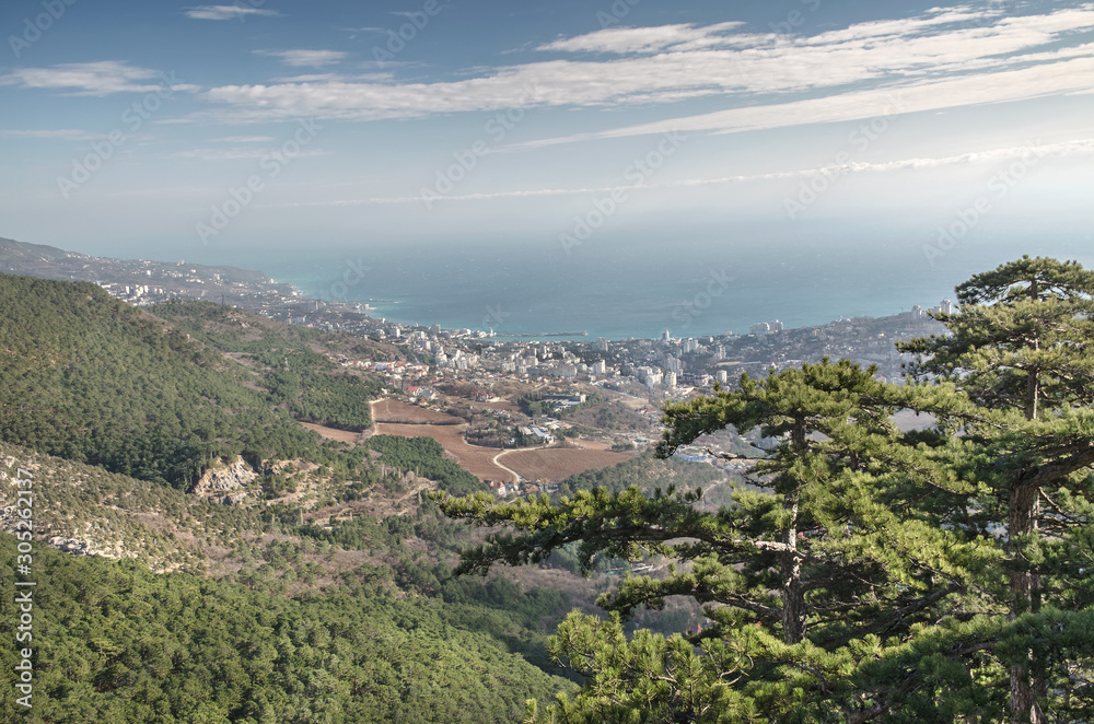 Fototapeta premium View from the cliff of Stavri Kaya