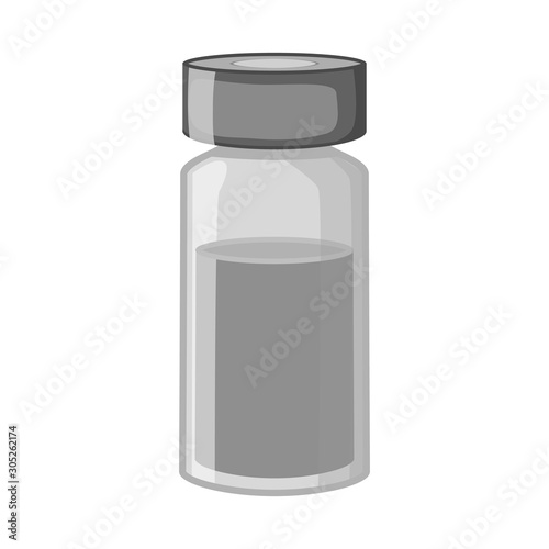 Vector design of vial and bottle sign. Web element of vial and inoculation vector icon for stock.
