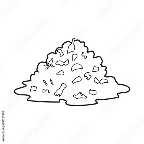 Vector design of landfill and trash symbol. Web element of landfill and dump stock symbol for web.