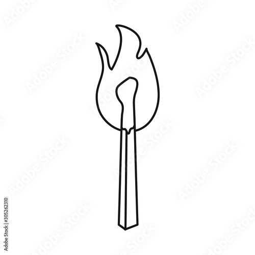Vector design of matchstick and blaze logo. Web element of matchstick and danger vector icon for stock.