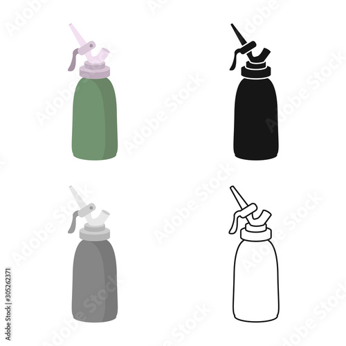 Isolated object of bottle and cream logo. Web element of bottle and cake vector icon for stock.