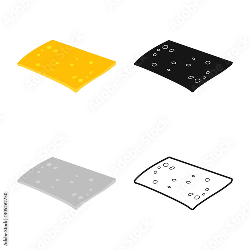 Isolated object of cheese and slice symbol. Graphic of cheese and meal vector icon for stock.
