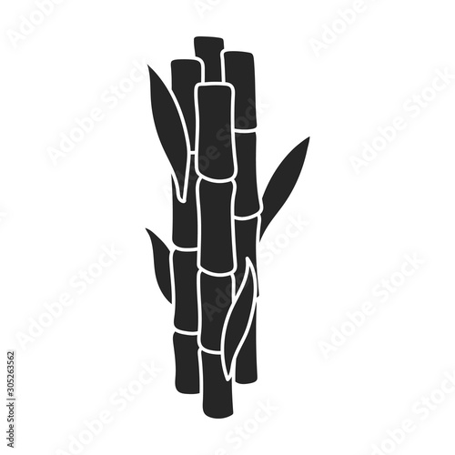 Stem of sugar cane vector icon.Black vector icon isolated on white background stem of sugar cane .