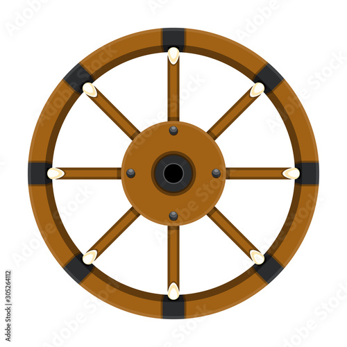 Wheel of cart vector icon.Cartoon vector icon isolated on white background wheel of cart.