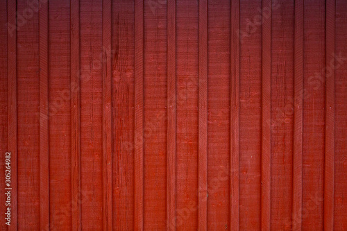 Red Wooden Cottage Wall