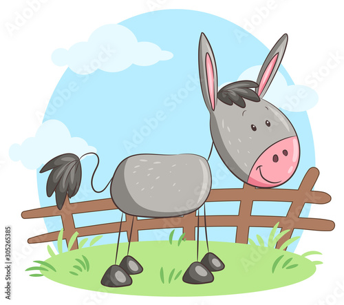 Niedlicher Esel - Vektor-Illustration
