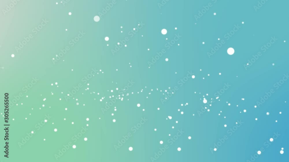 A beautiful 4k, rotating, bouncing particle/snow animation on a pastel blue gradient background.