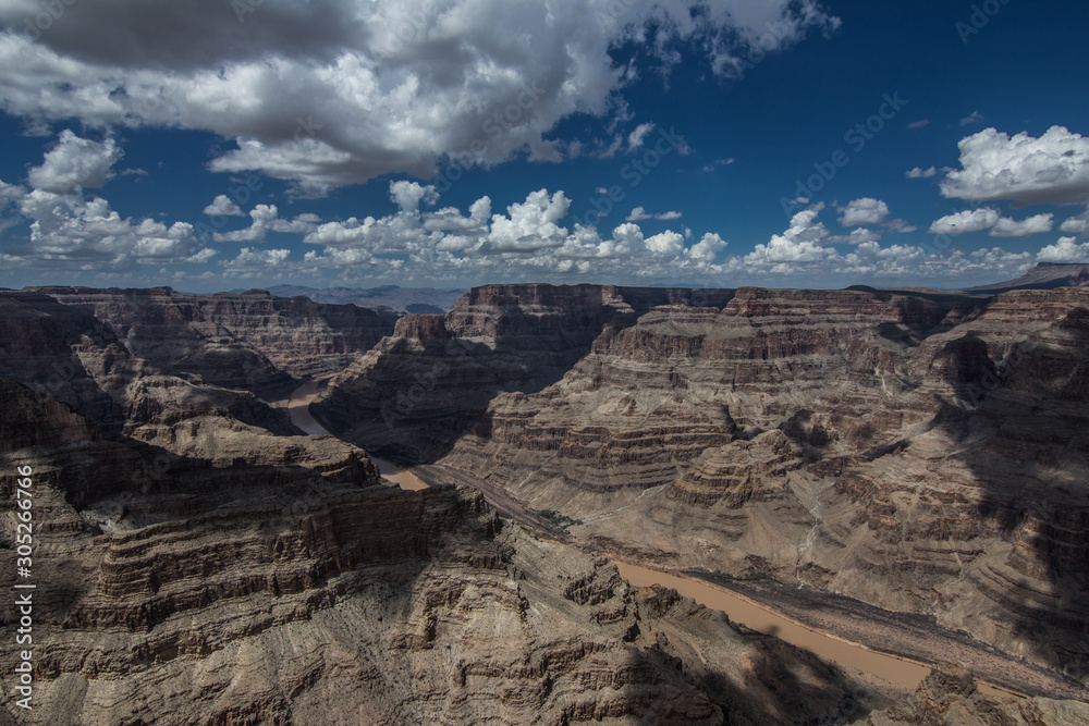 Blue cloudy sky at grand canyon