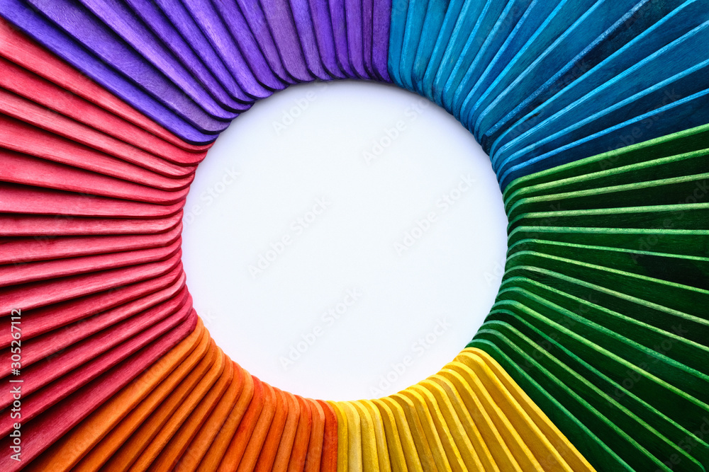 Geometric Composition With Colorful Popsicle Sticks Isolated On Stock Photo  - Download Image Now - iStock