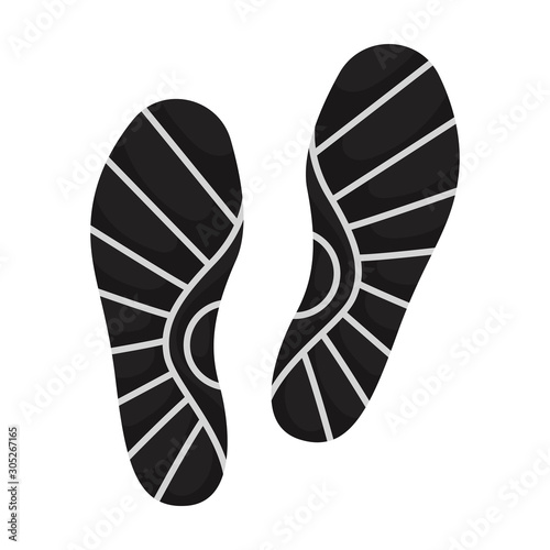 Print of shoe vector icon.Cartoon vector icon isolated on white background print of shoe . © Svitlana