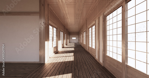 empty room tatami mat Designing the most beautiful. 3D rendering