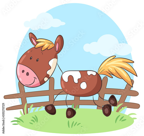 Niedliches Pferd - Vektor-Illustration
