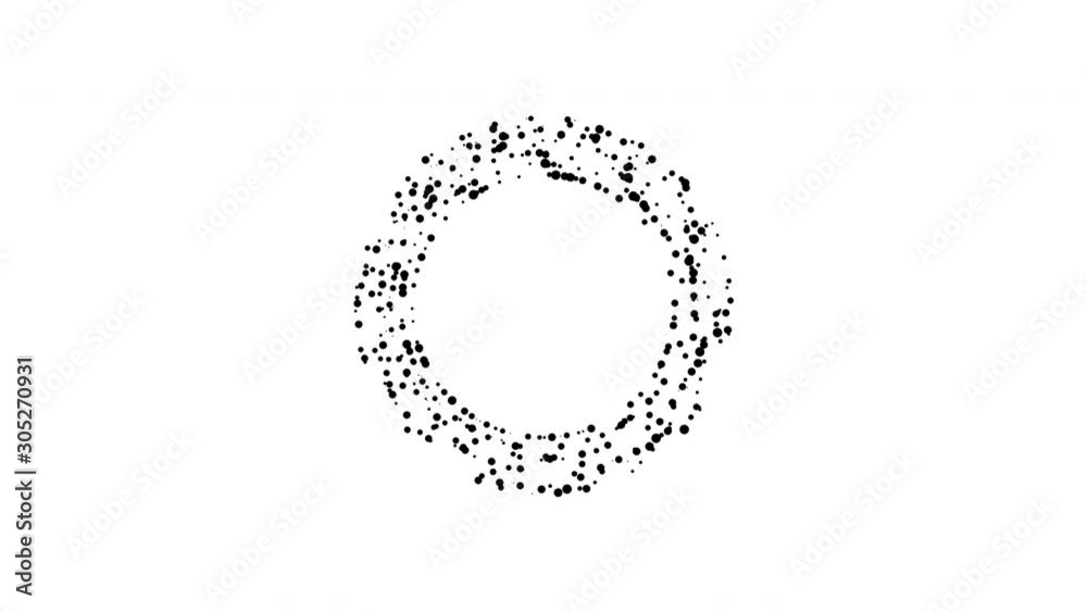 Interface element. Round frame. Black circles move, disappear and appear around the circle. Alpha channel. 4K. Interface element. Round frame. Black circles move, disappear and appear around the circle. Alpha channel. 4K.