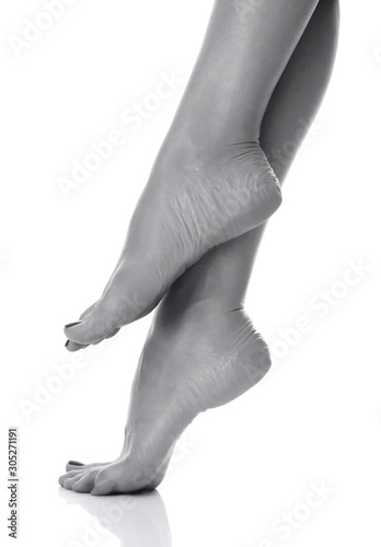 Well groomed female feet on white background © Nobilior