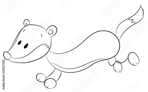 Niedliches rennendes Wiesel - Vektor-Illustration